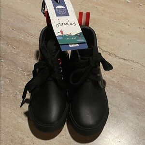 Joules Kids Black Lace-Up Boots
